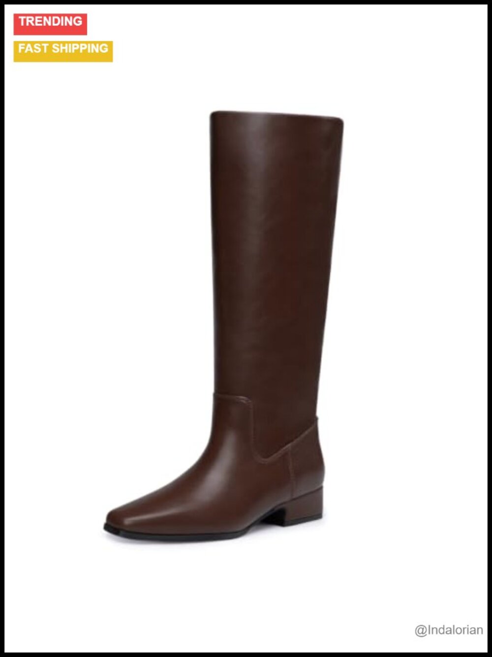 Suede Knee High Boots Women Low Heel Square Toe Tall Fall Boots